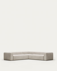 Canapé d'angle Blok 6 places blanc 320 x 320 cm FR