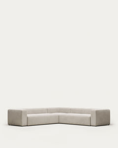 Canapé d'angle Blok 6 places blanc 320 x 320 cm FR