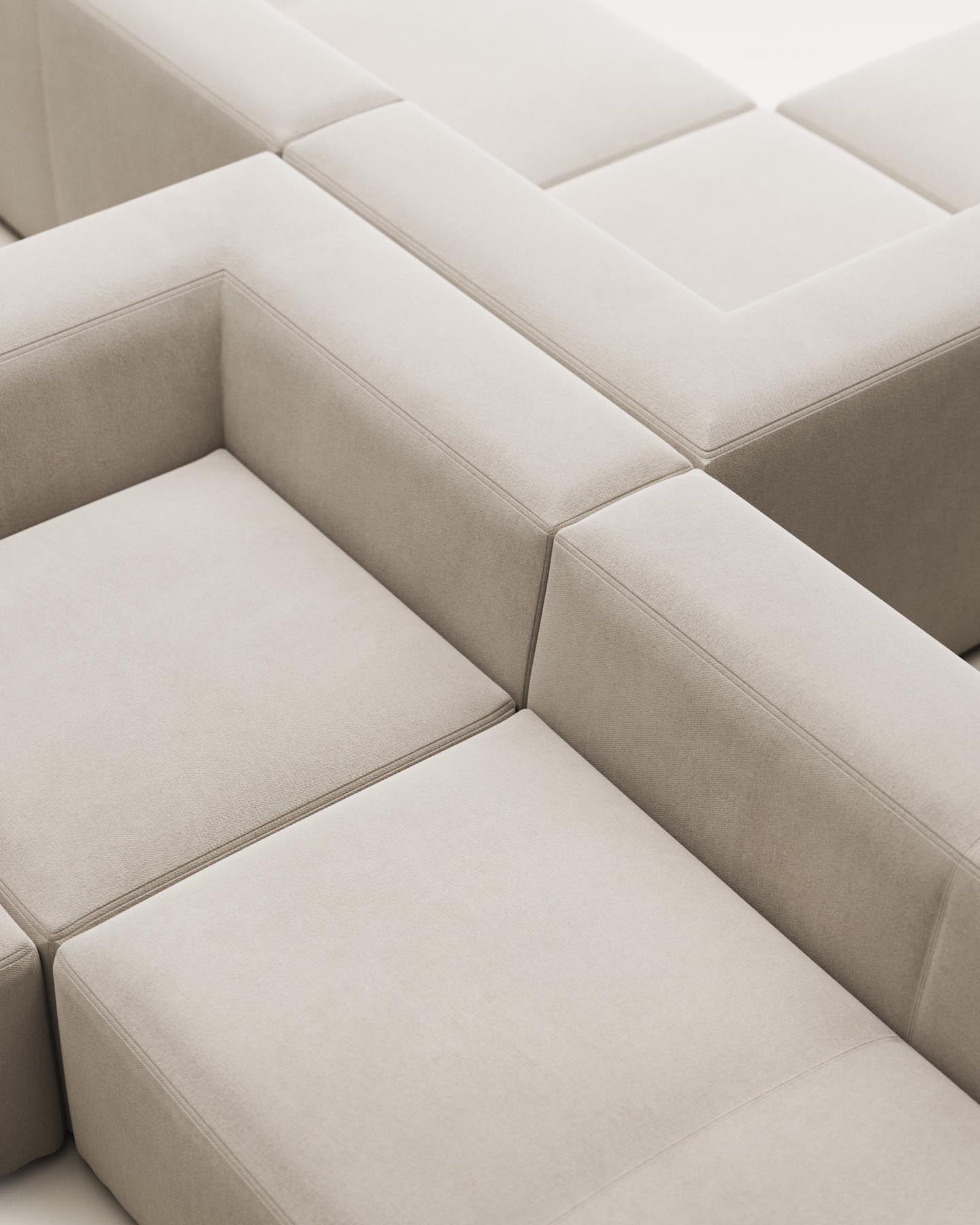Blok 6-Sitzer-Ecksofa in Weiss 320 x 320 cm FR in Grau präsentiert im Onlineshop von KAQTU Design AG. Ecksofa ist von Kave Home
