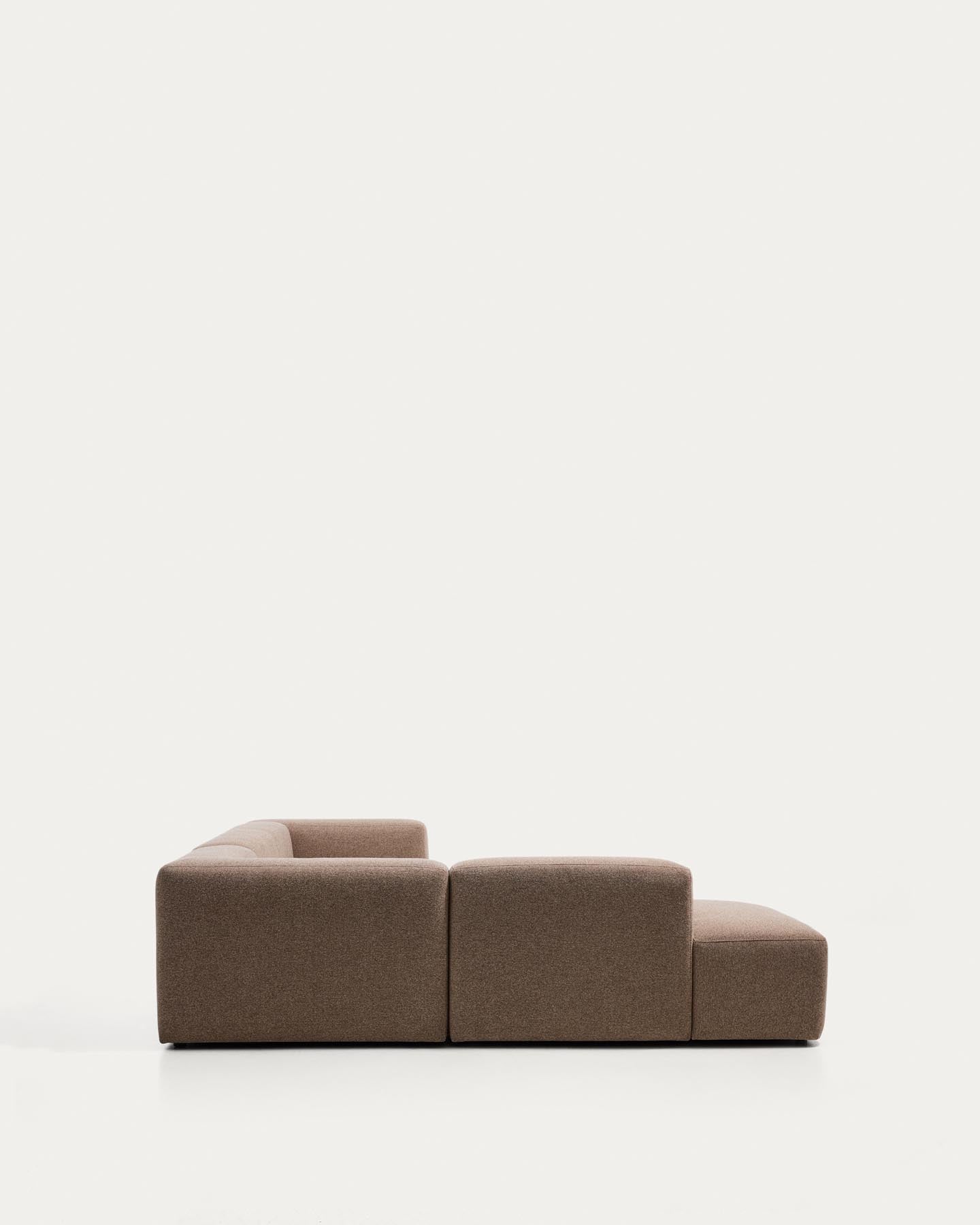 5-Sitzer-Ecksofa Blok mit Randmodul links in brauner Chenille, 255 x 320 cm, FSC Mix Credit in Taupe präsentiert im Onlineshop von KAQTU Design AG. L-Sofa links ist von Kave Home
