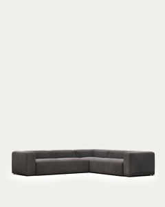 Blok 5-seater corner sofa in gray 320 x 290 cm/290 x 320 cm FR
