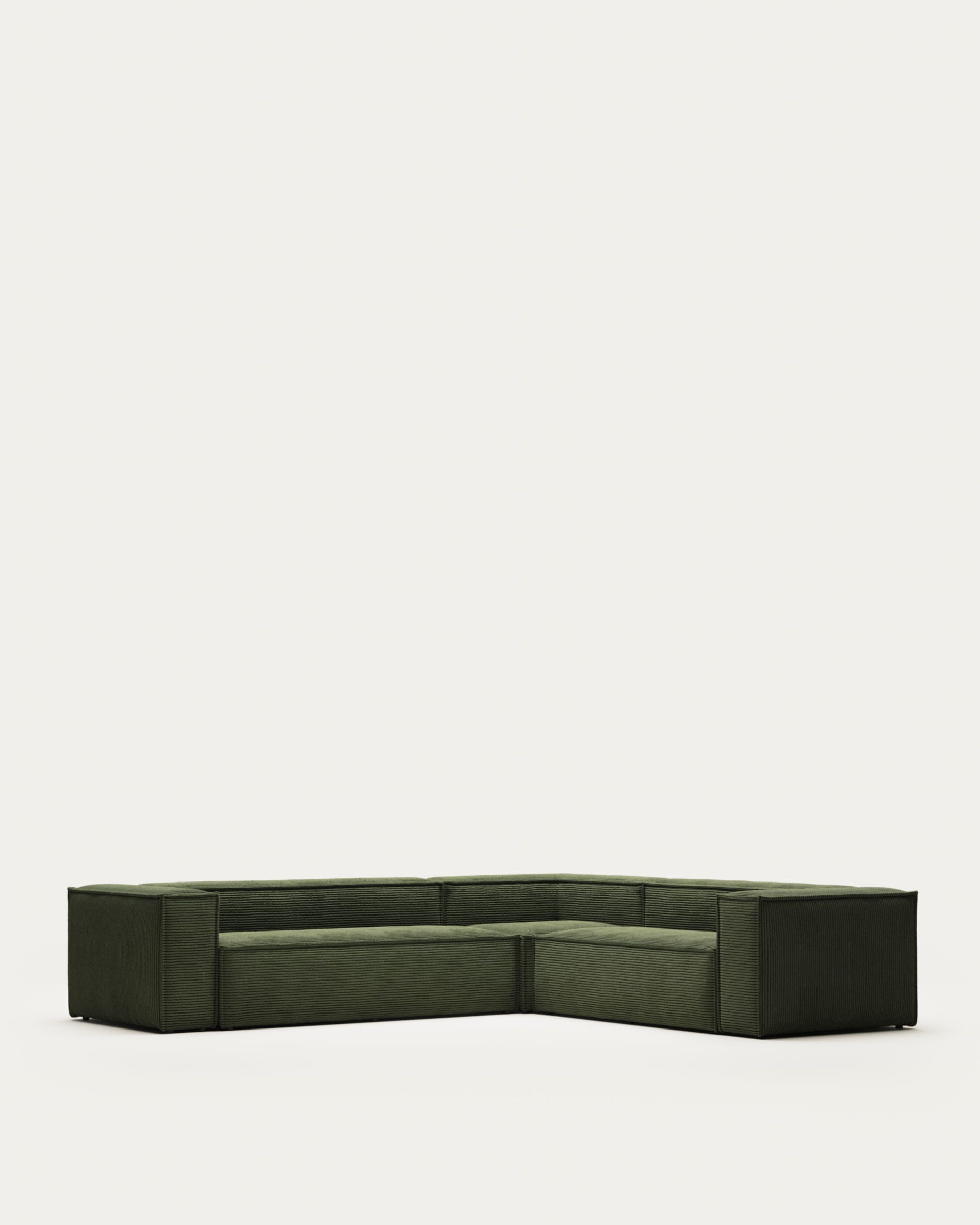 Blok de canapé d'angle à 5 places avec cordon vert épais 320 x 290/290 x 320 cm Crédit FSC FSC