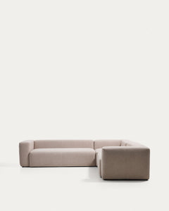 Canapé d'angle 5 places Blok en chenille beige, 320 x 290 cm/290 x 320 cm, FSC Mix Credit