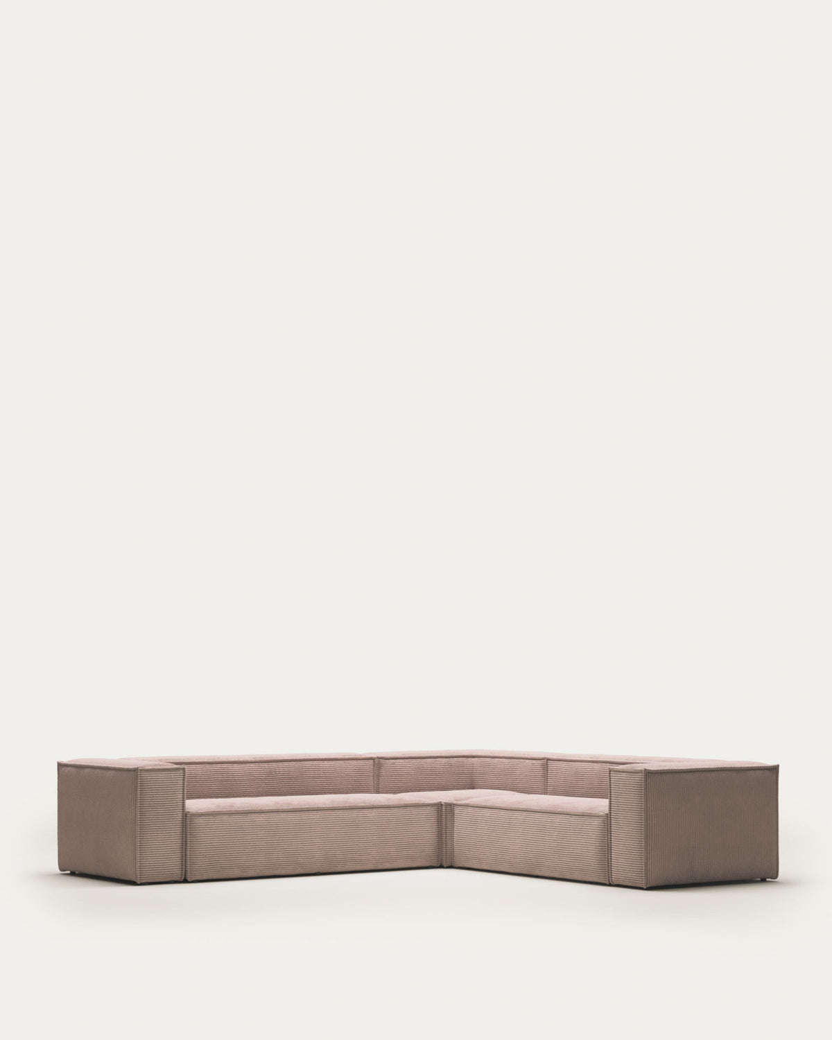 Blok 5-Sitzer-Ecksofa breiter Cord in Rosa 320 x 290 / 290 x 320 cm FR in Rosa präsentiert im Onlineshop von KAQTU Design AG. Ecksofa ist von Kave Home