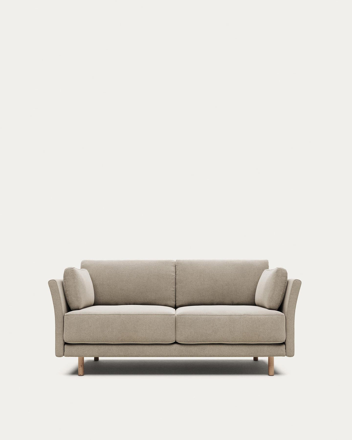 Gilma 2-seater sofa, flame retardant with beige chenille and natural F legs