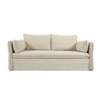 Divano letto Tanit bianco e gambe in legno massello di faggio con finitura naturale 210 cm FSC