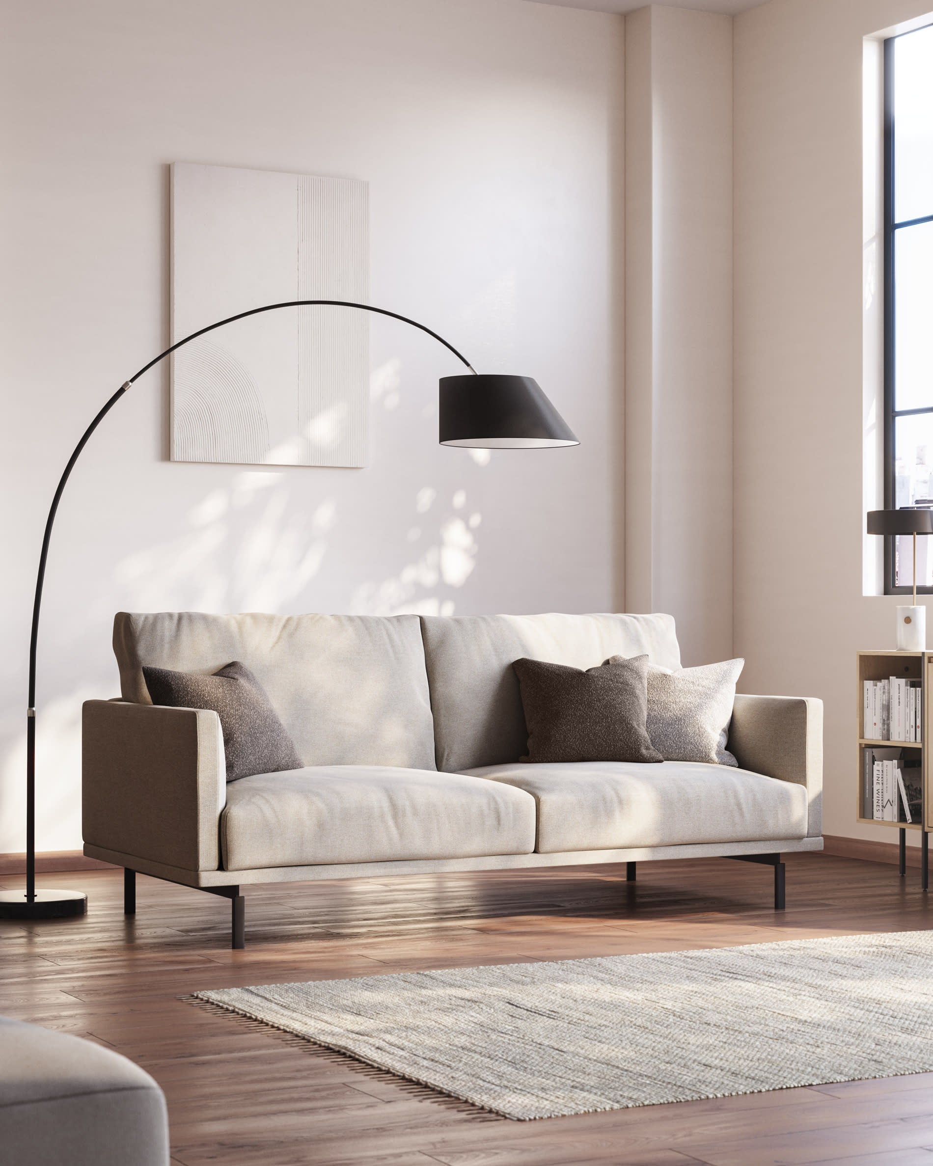 Das Galene 2-Sitzer Sofa in Beige von Kave Home bietet stilvollen Komfort und modernes Design auf 174 cm Breite.