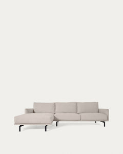 Divano Galene a 3 posti beige con chaise longue<tc>elo</tc>lingua sinistra 254 cm FSC Mix Credit