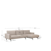 Divano Galene a 4 posti beige con chaise longue<tc>elo</tc>lingua destra 314 cm FSC Mix Credit