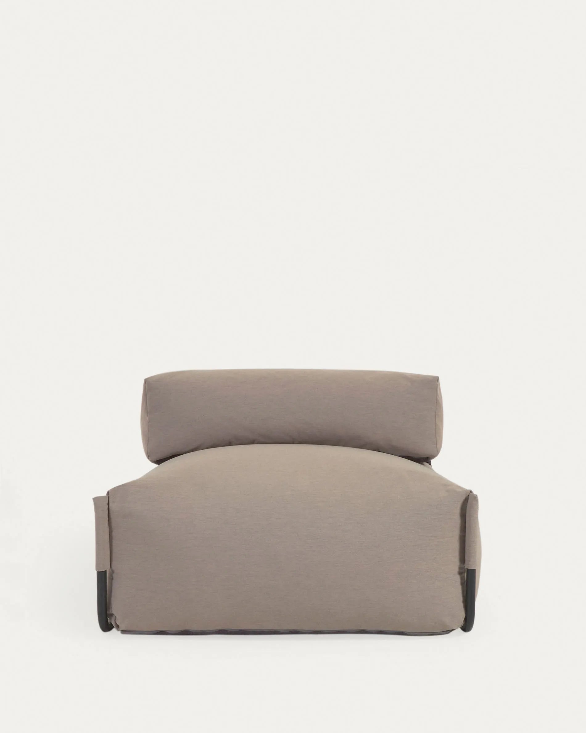 Elegantes, wetterfestes Outdoor-Sofa in Grün mit schwarzem Aluminiumrahmen, modular und komfortabel.