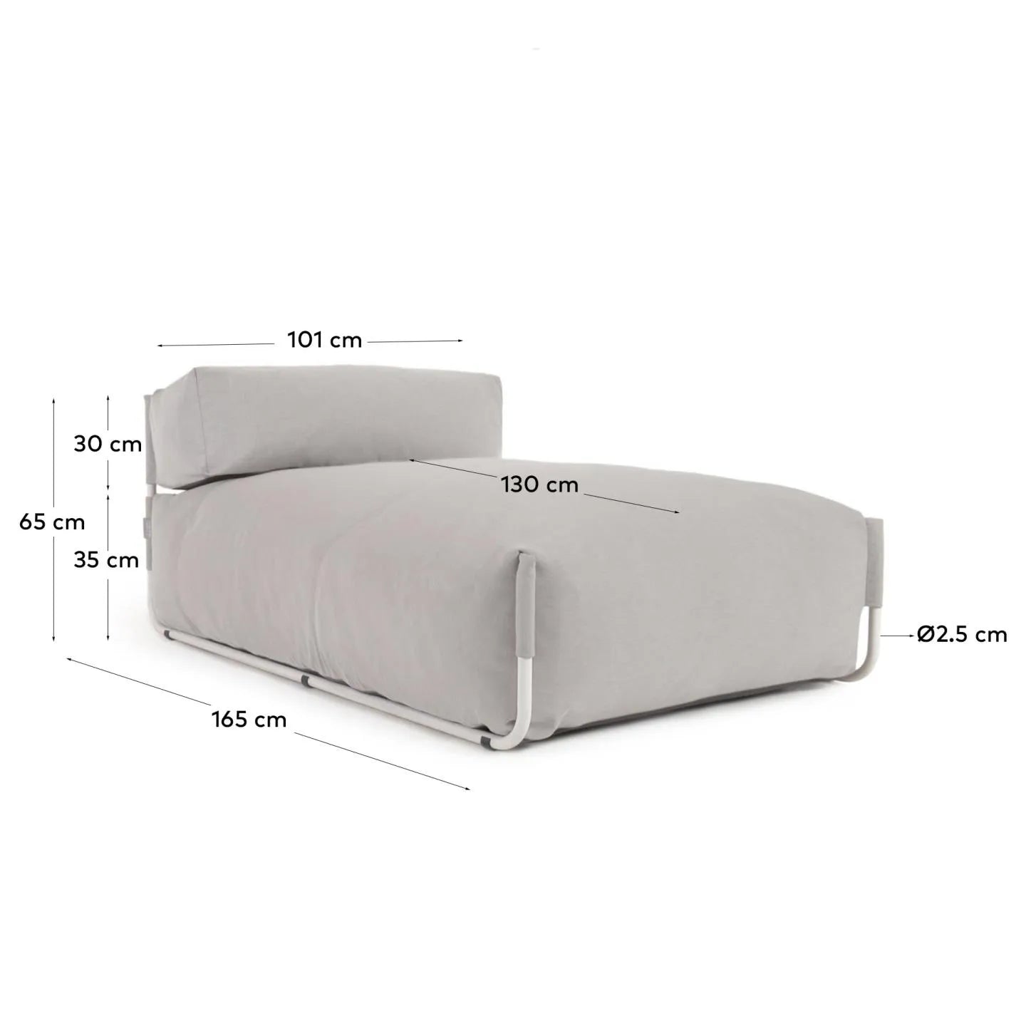 Elegantes Outdoor-Sofa in hellgrau mit weißem Aluminiumrahmen, wetterfest und komfortabel, ideal für stilvolle Entspannung.