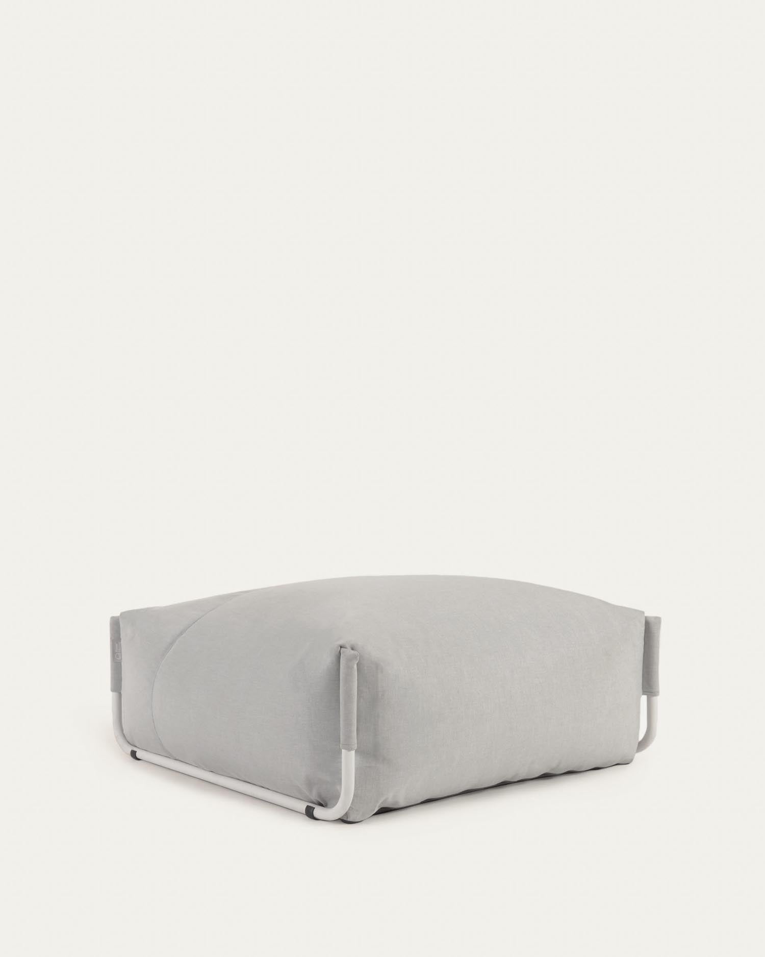 Square Pouf Modularsofa 100% für Outdoor hellgrau und weißes Aluminium 101 x 101 cm