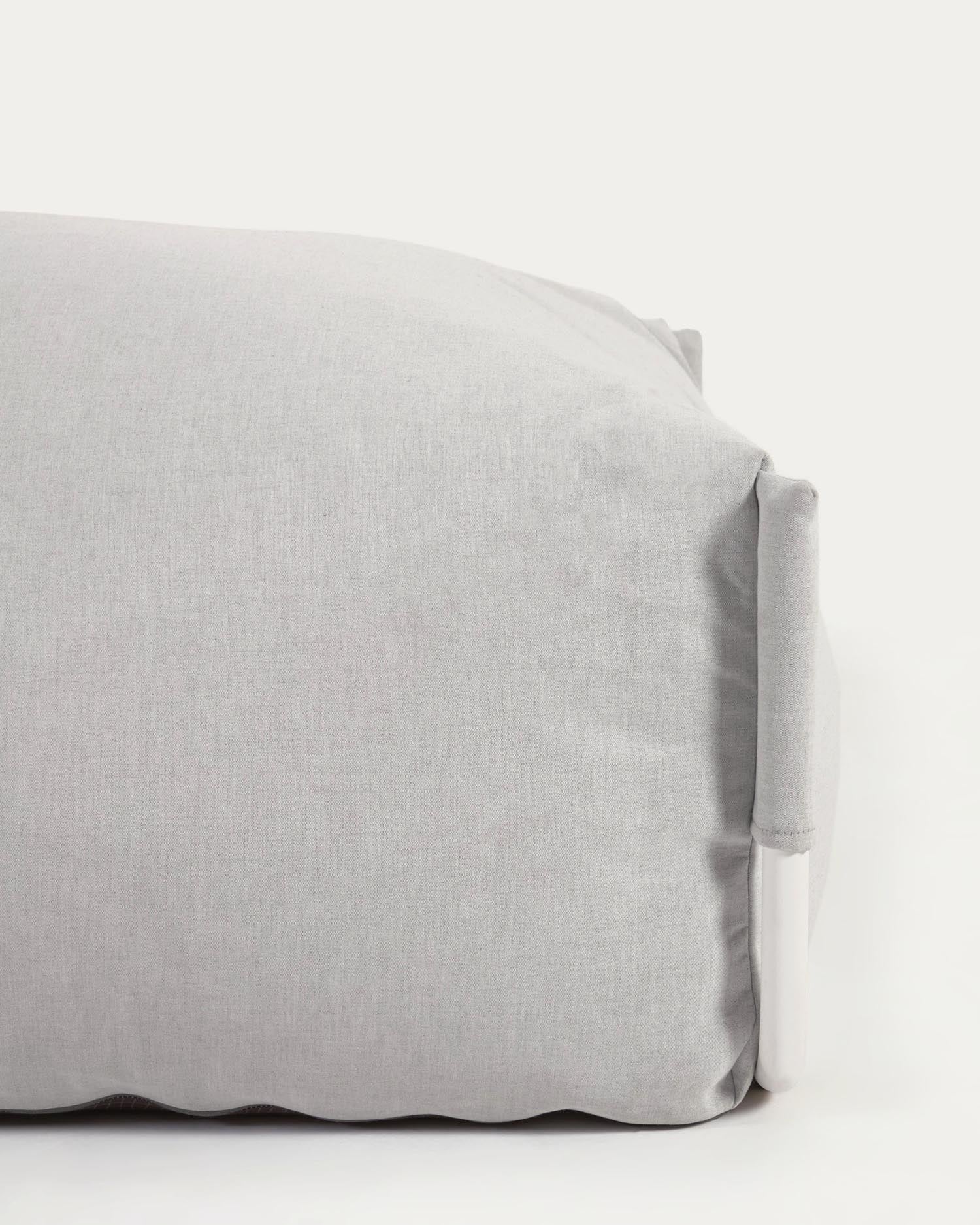 Square Pouf modular sofa 100% for outdoor light gray and white aluminum 101 x 101 cm