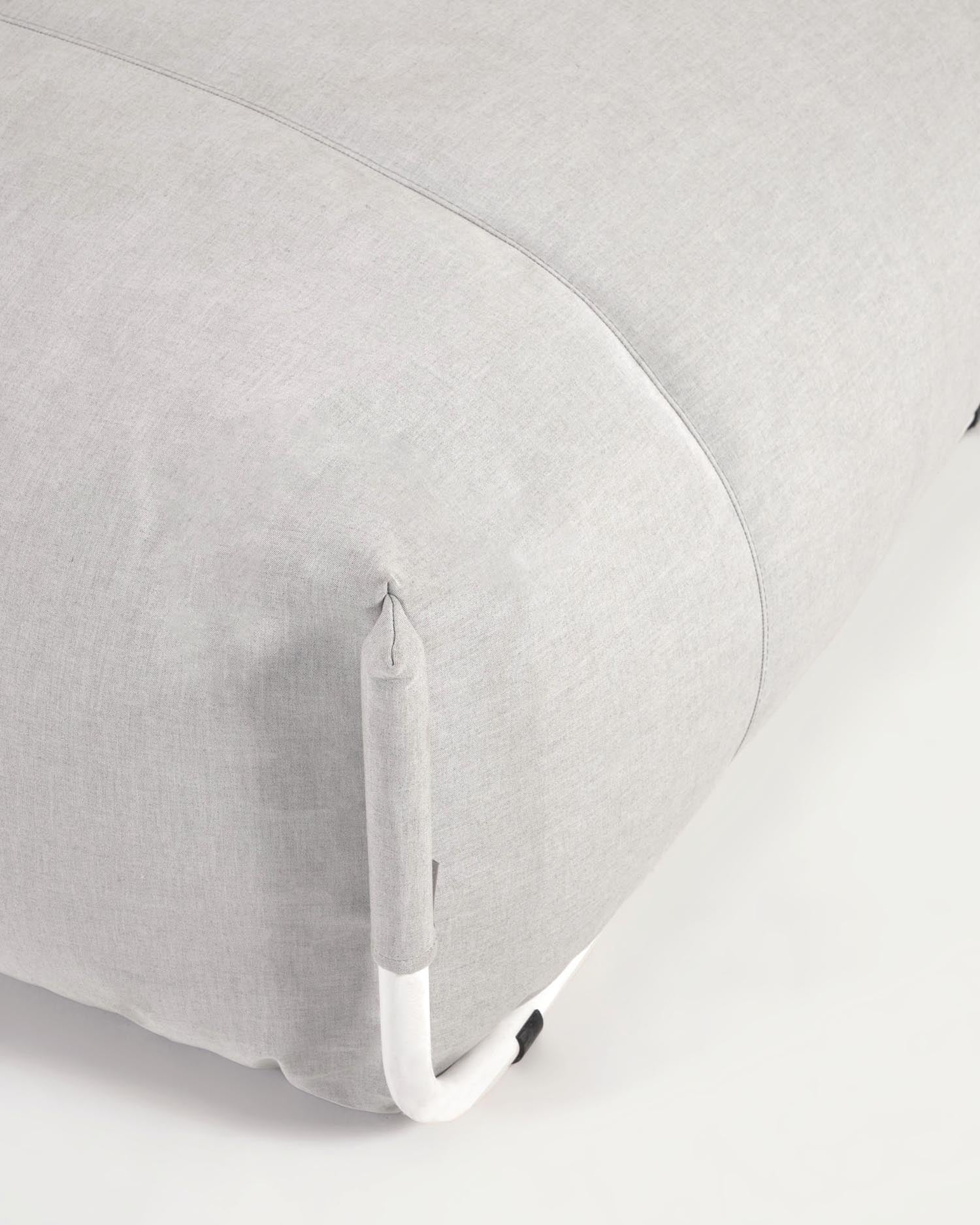 Square Pouf modular sofa 100% for outdoor light gray and white aluminum 101 x 101 cm