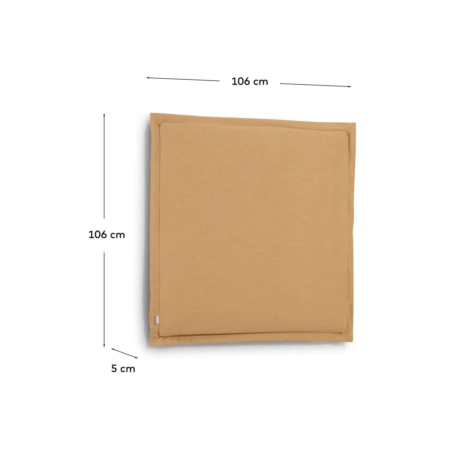 Tanit Bettkopfteil mit abnehmbarem Bezug aus Leinen senfgelb für Bett von 90 cm in Senfgelb präsentiert im Onlineshop von KAQTU Design AG. Zubehör Bett ist von Kave Home