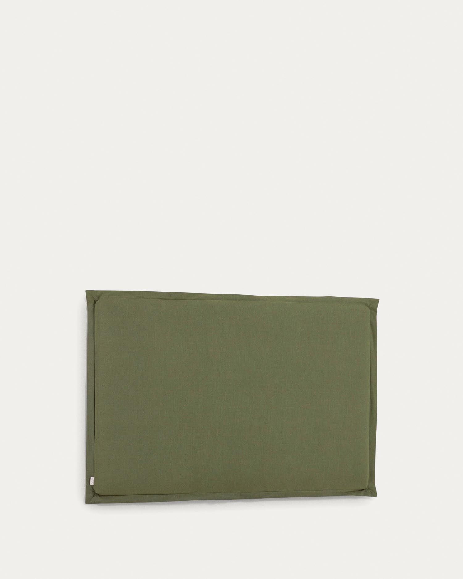 Tanit Bettkopfteil in Grün aus Leinen für 160 cm Betten. Abnehmbarer Bezug, pflegeleicht, nachhaltig und stilvoll. Ideal für Ihr Schlafzimmer!