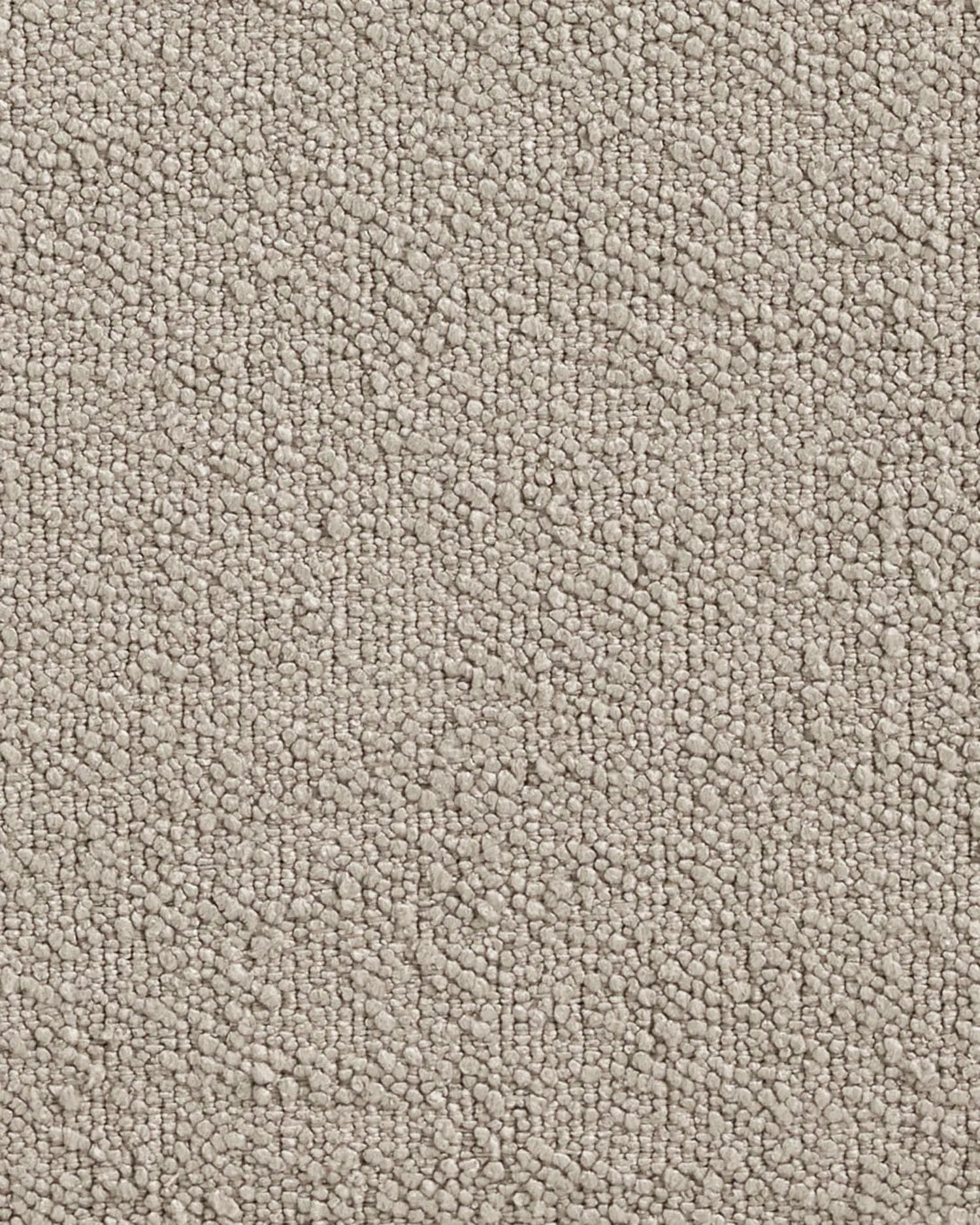 Elegantes 3-Sitzer-Sofa mit linker Chaiselongue, grauem Mikro-Bouclé-Bezug, recycelter Polsterung und E0-Holzstruktur.