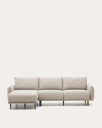 Carlota 3-seater sofa with chaise longue right/left beige 262 cm FSC Mix Credit