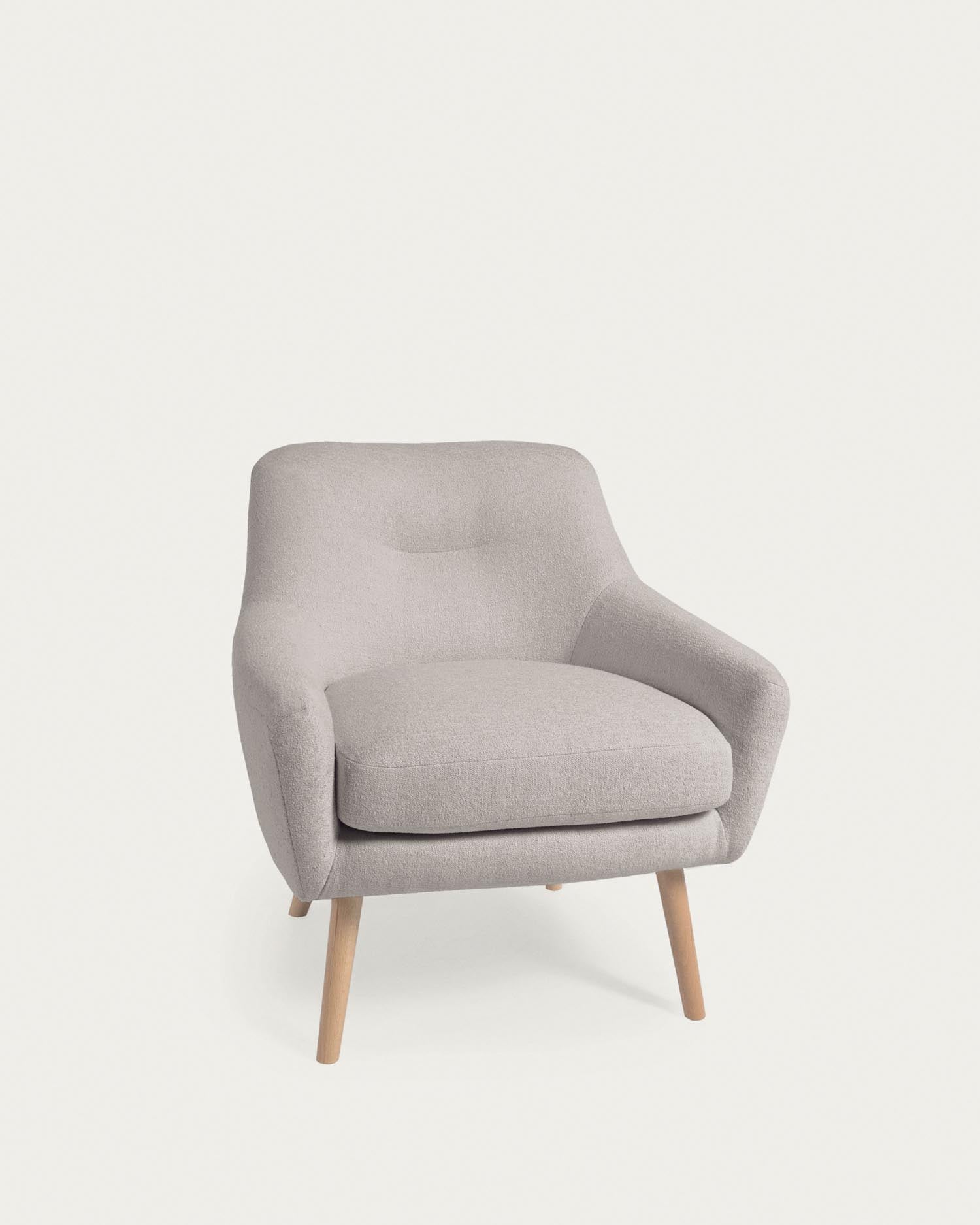 Candela Sessel Mikro-Bouclé in Grau FSC Mix Credit
