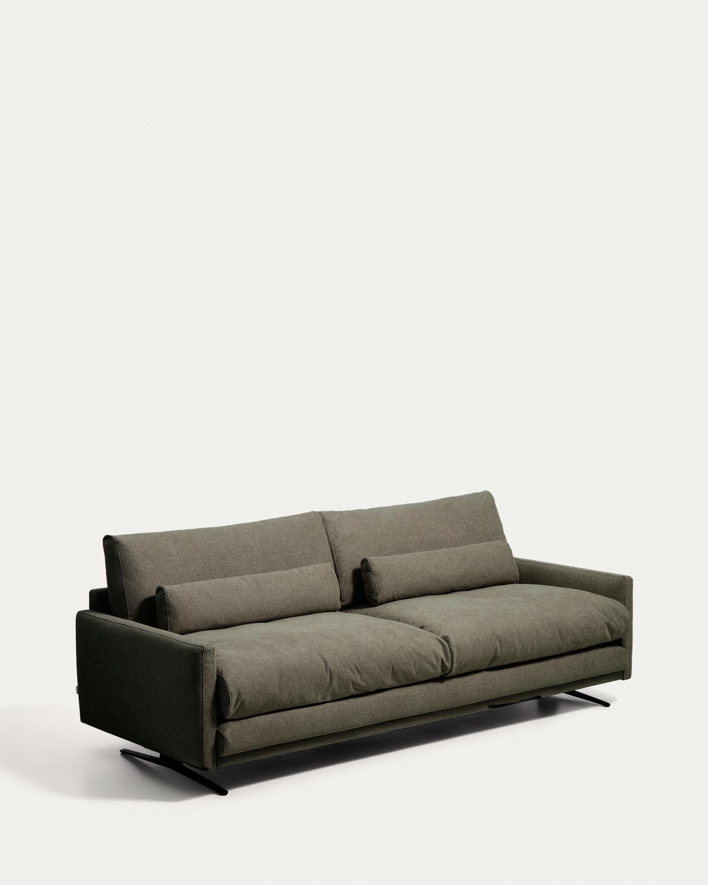 3-Sitzer-Sofa Veliro, schwer entflammbar, in Dunkelgrün mit Stahlbeinen mit schwarzem Finish, 240 cm, FSC Mix Credit in Dunkelgrün präsentiert im Onlineshop von KAQTU Design AG. 3er Sofa ist von Kave Home
