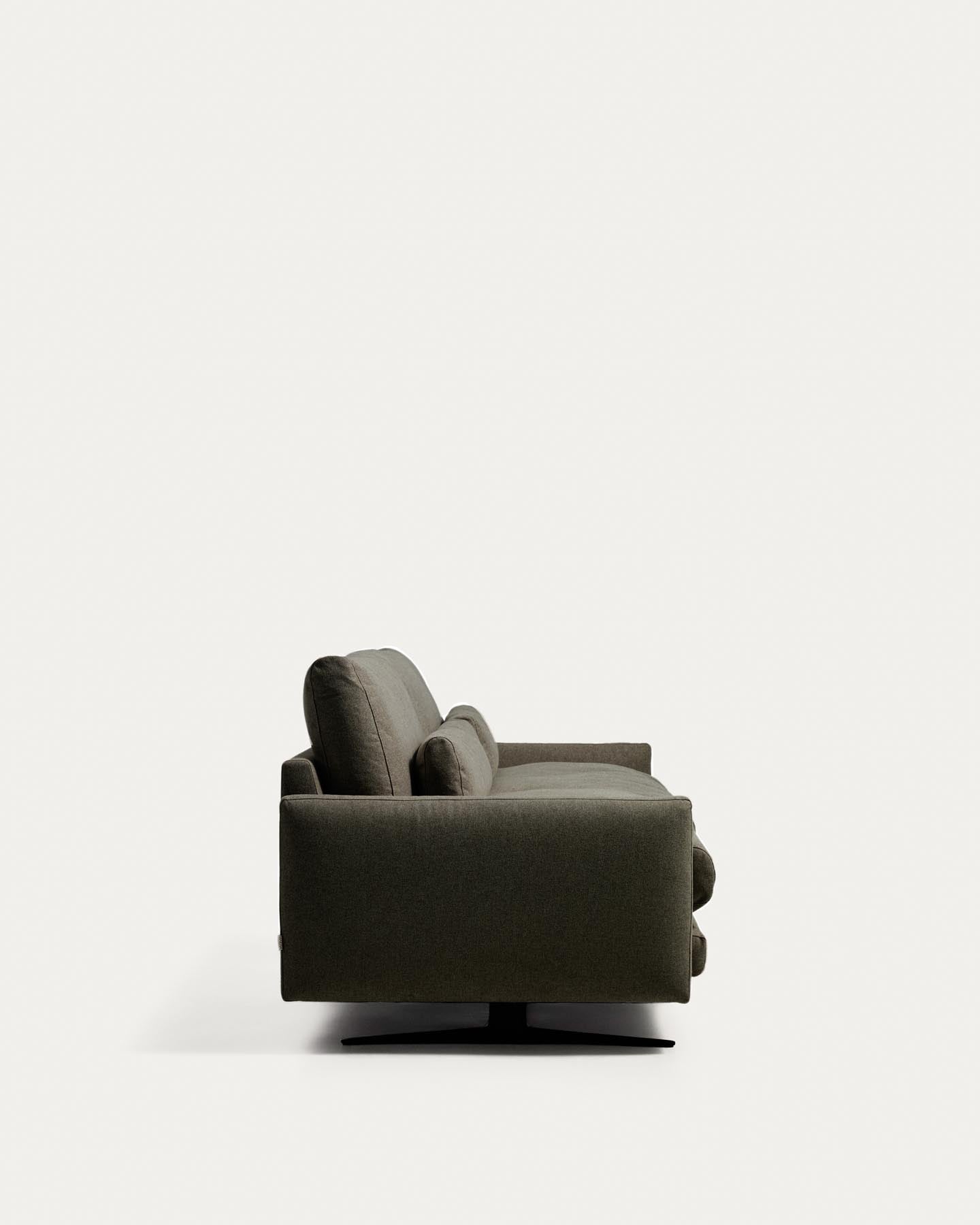3-Sitzer-Sofa Veliro, schwer entflammbar, in Dunkelgrün mit Stahlbeinen mit schwarzem Finish, 240 cm, FSC Mix Credit in Dunkelgrün präsentiert im Onlineshop von KAQTU Design AG. 3er Sofa ist von Kave Home