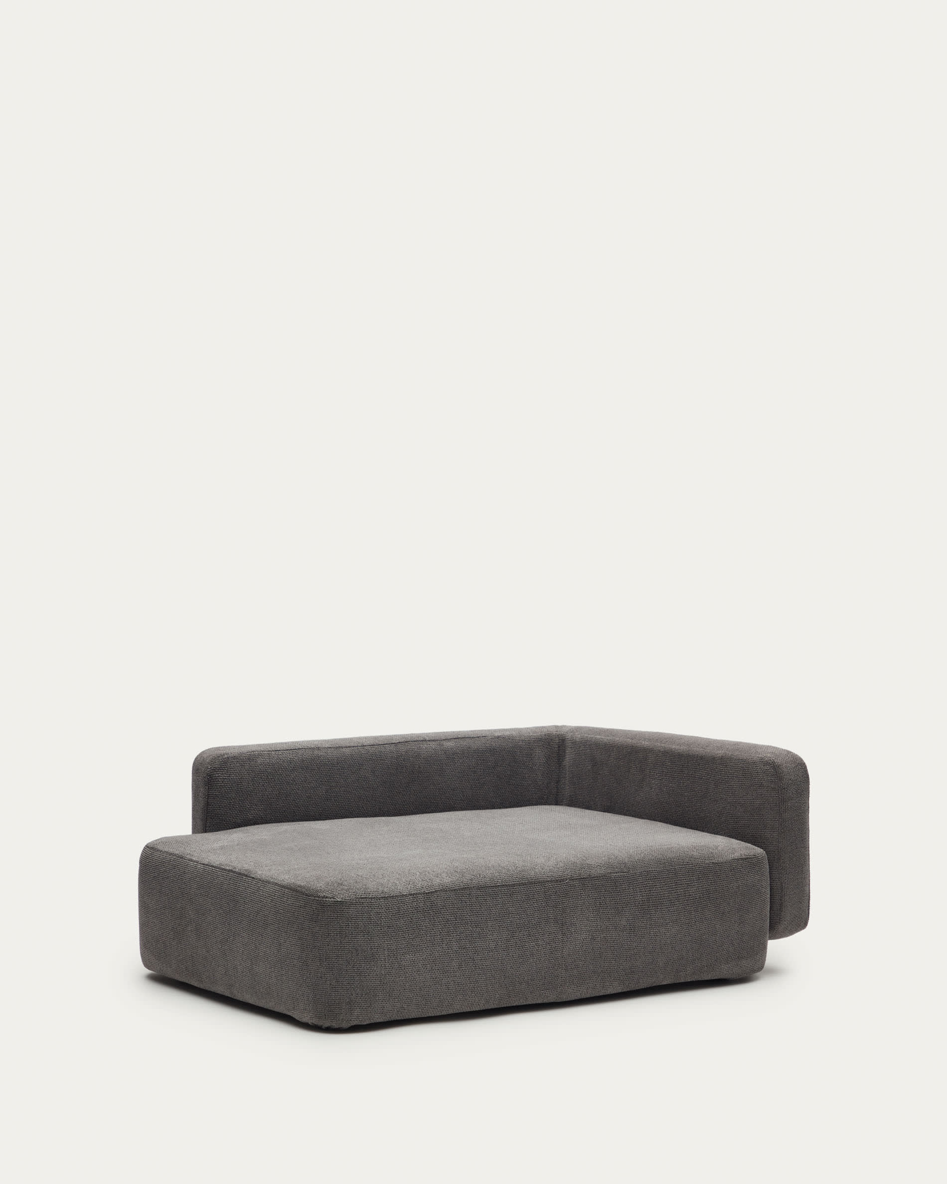 Dunkelgrauer Bowie-Bezug von Kave Home, 63x80 cm, perfekt für kleine Haustierbetten, modern, langlebig und pflegeleicht.