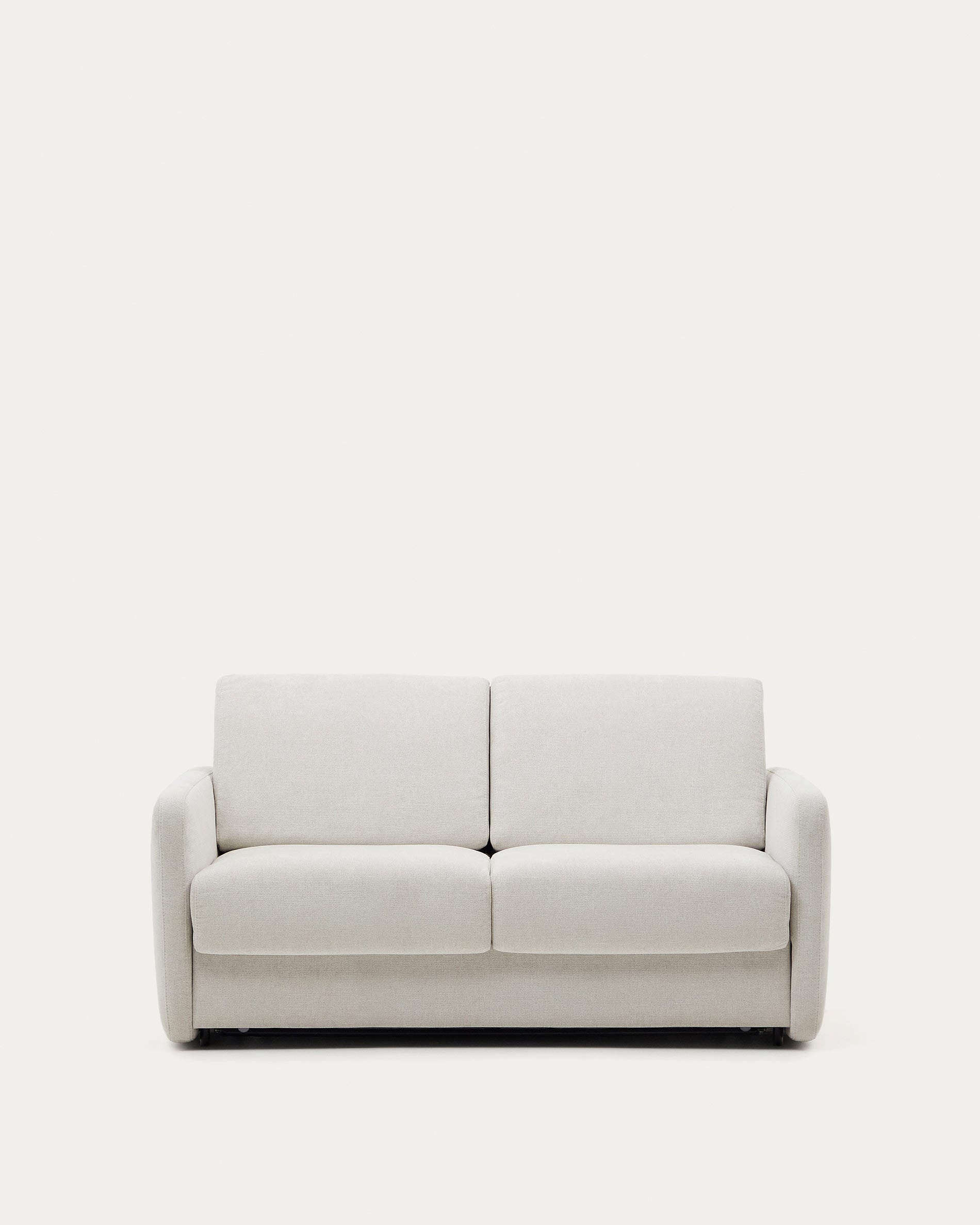 3D-Modell des eleganten Nuala Schlafsofas in Perlweiß, 184 cm, mit viskoelastischer Matratze für Komfort.