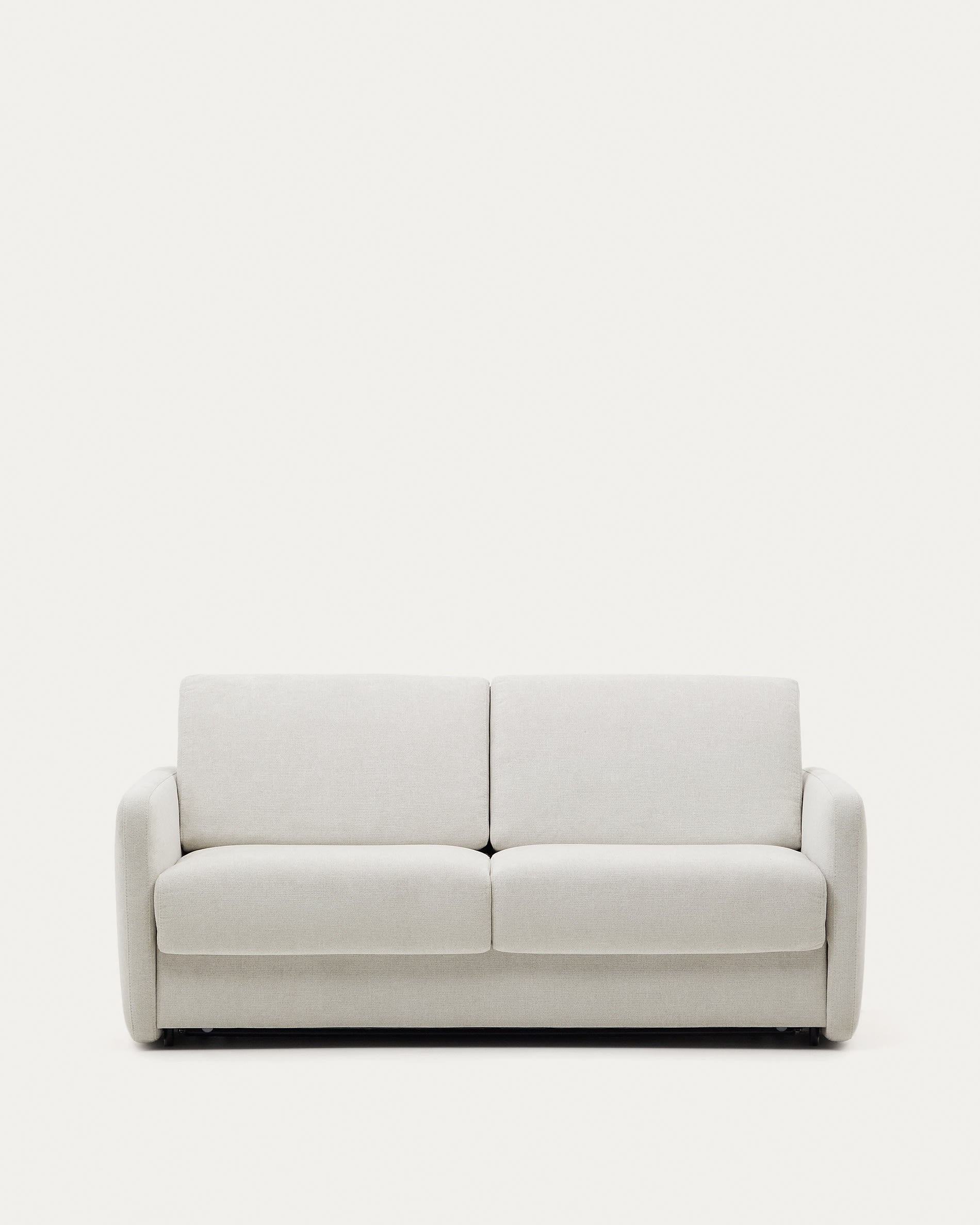 3D-Modell des Nuala Schlafsofas, 3-Sitzer, Perlweiß, 204 cm, mit viskoelastischer Matratze, modernes Design.