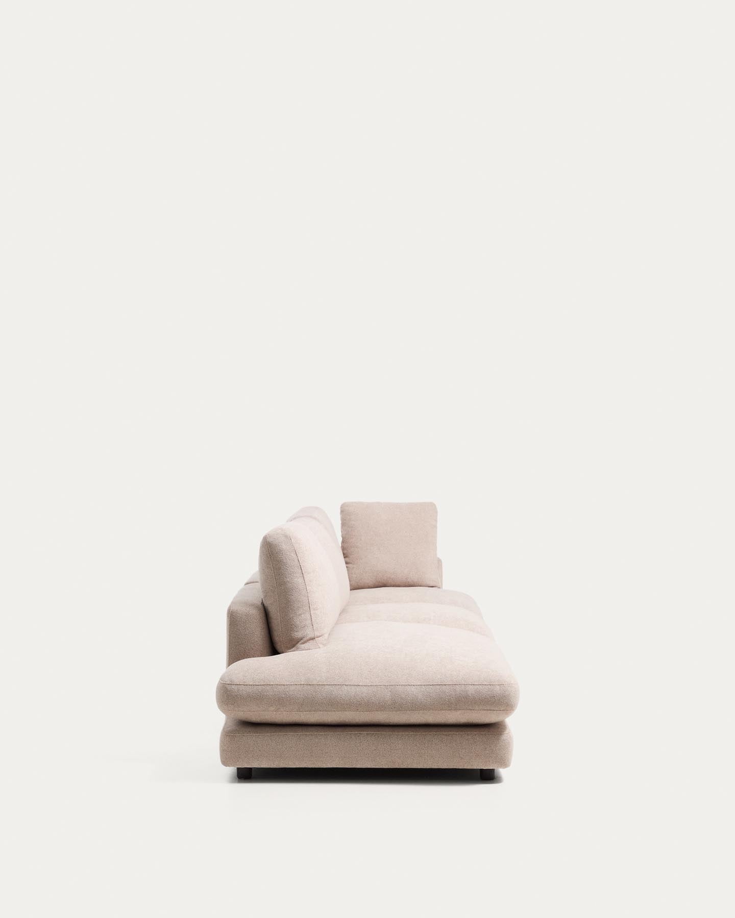 4-Sitzer-Modularsofa Gala mit Randmodul links aus beigem Microbouclé, FSC Mix Credit, 315 cm in Beige präsentiert im Onlineshop von KAQTU Design AG. 4er Sofa ist von Kave Home
