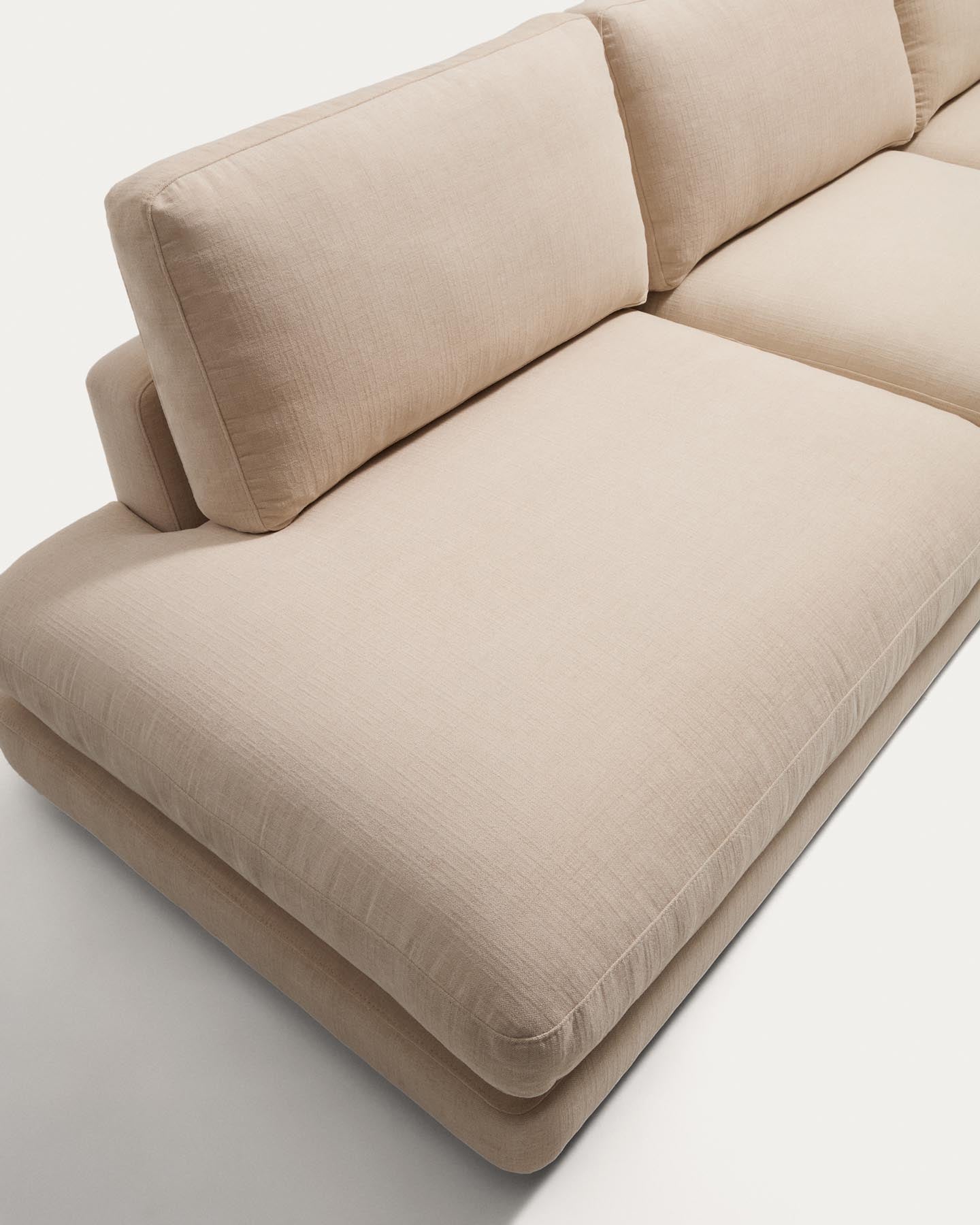 4-Sitzer-Modularsofa Gala mit Randmodul links aus beiger Chenille, FSC Mix Credit, 315 cm in Beige präsentiert im Onlineshop von KAQTU Design AG. 4er Sofa ist von Kave Home