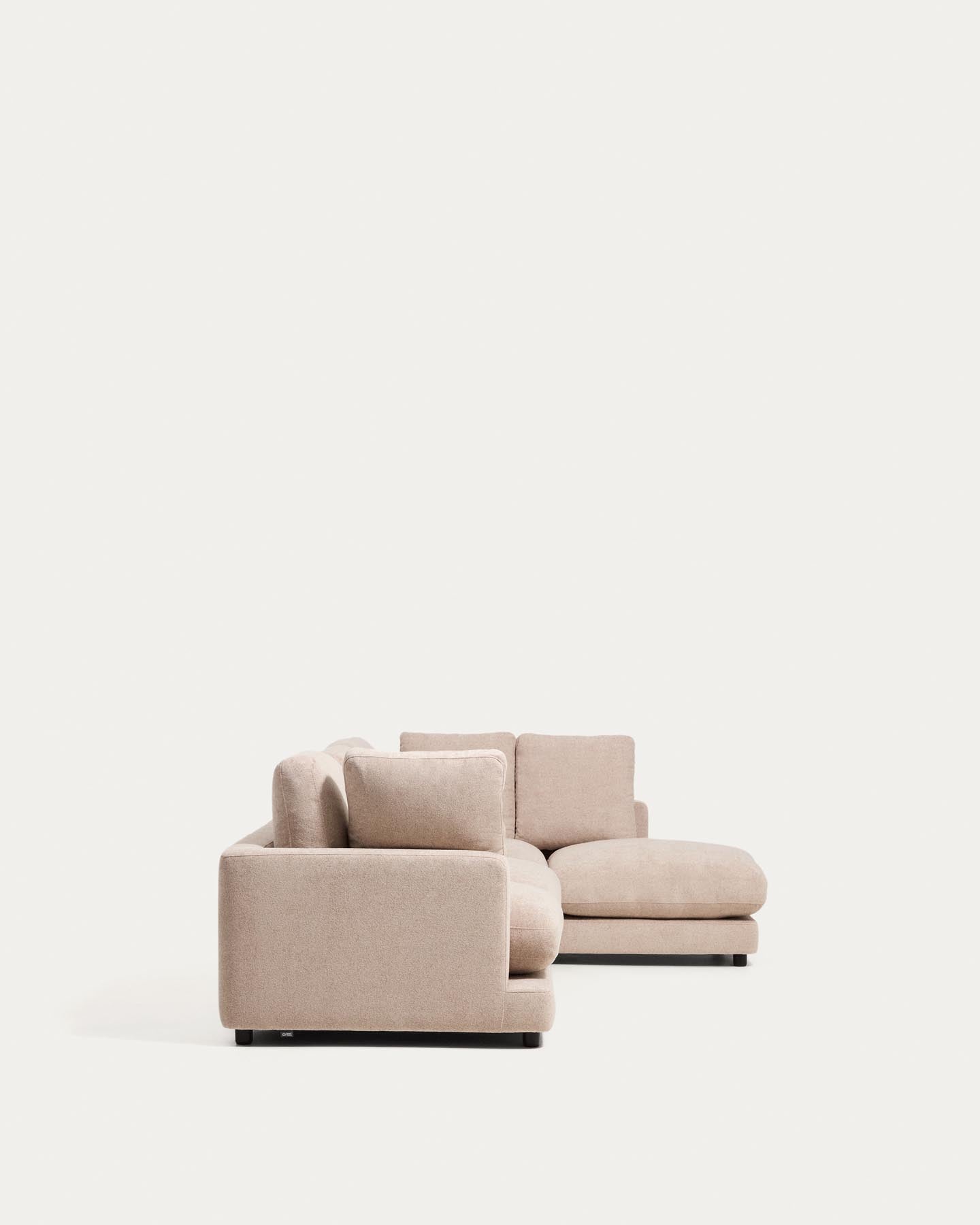 4-Sitzer-Sofa Gala aus Microbouclé mit Chaiselongue rechts in Beige, FSC Mix Credit, 300 cm in Beige präsentiert im Onlineshop von KAQTU Design AG. L-Sofa rechts ist von Kave Home