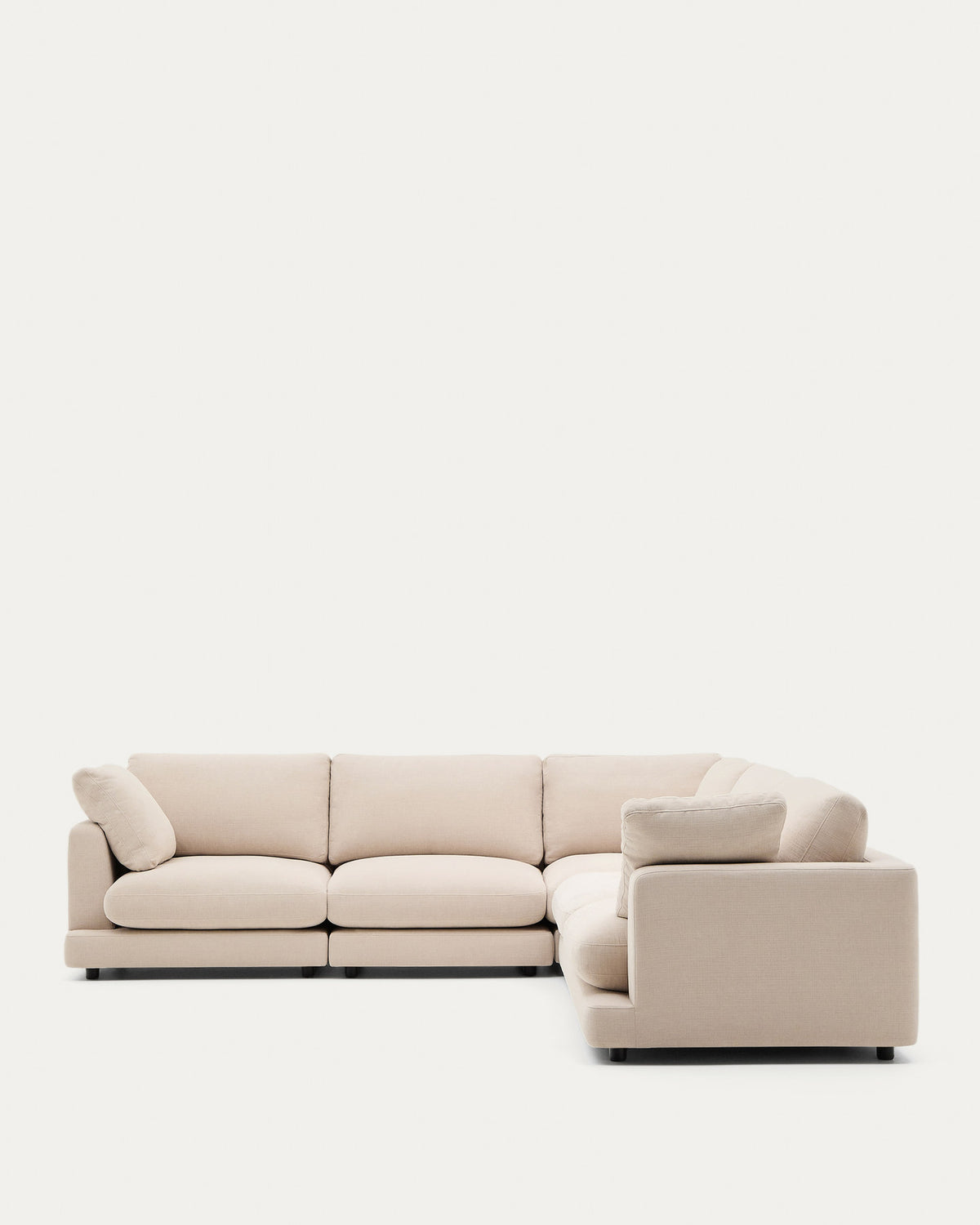 6-Sitzer-Ecksofa Gala mit beiger Chenille FSC Mix Credit 300 x 300 cm in Beige präsentiert im Onlineshop von KAQTU Design AG. Ecksofa ist von Kave Home