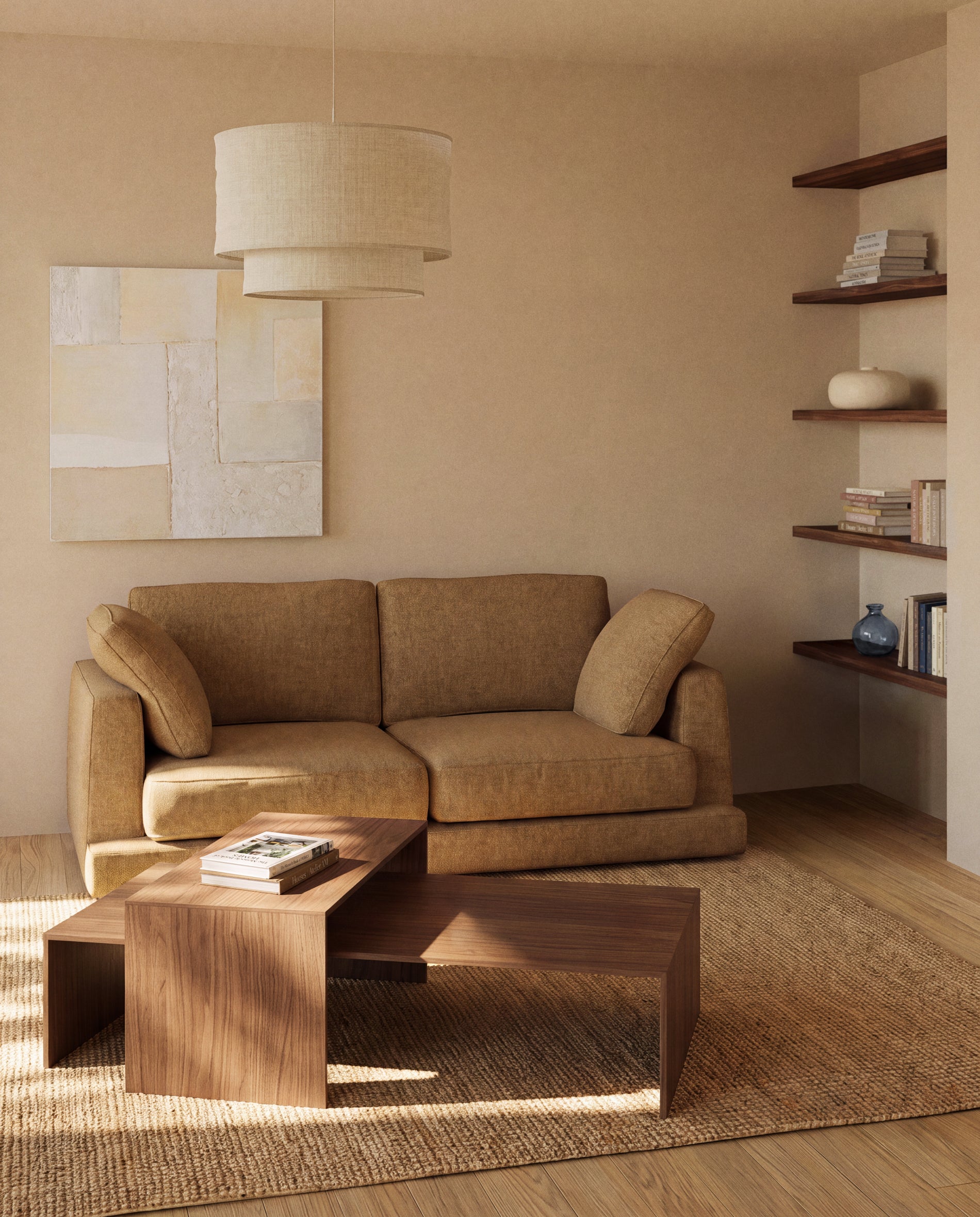 3-Sitzer-Sofa Gala aus senfgelbem Microbouclé, FSC Mix Credit, 210 cm in Senfgelb präsentiert im Onlineshop von KAQTU Design AG. 3er Sofa ist von Kave Home