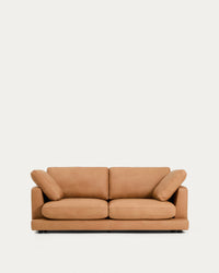 3-Sitzer-Sofa Gala in braunem Leder, 210 cm