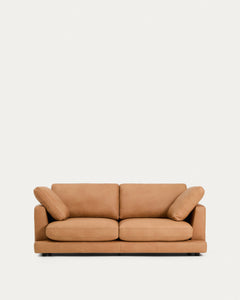3-Sitzer-Sofa Gala in braunem Leder, 210 cm