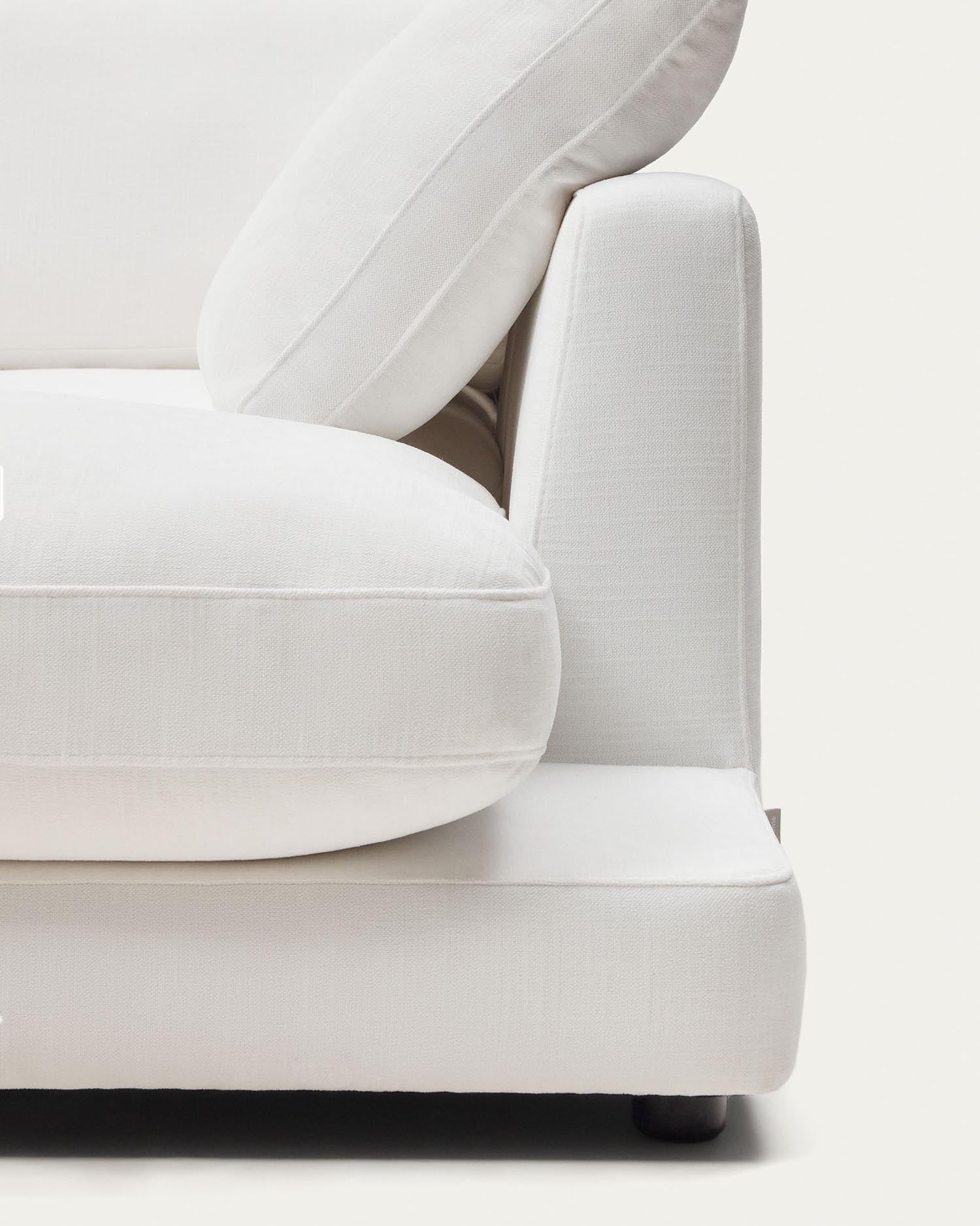 Entdecken Sie das Gala 4-Sitzer-Sofa mit Chaiselongue rechts in elegantem Weiss. Ideal für gesellige Abende und stilvolle Wohnräume.