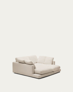 3-seater sofa Gala with beige chenille and double chaise longue FSC Mix Credit 210 cm