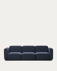 Divano componibile a 3 posti Neom in blu 263 cm FSC Mix Credit