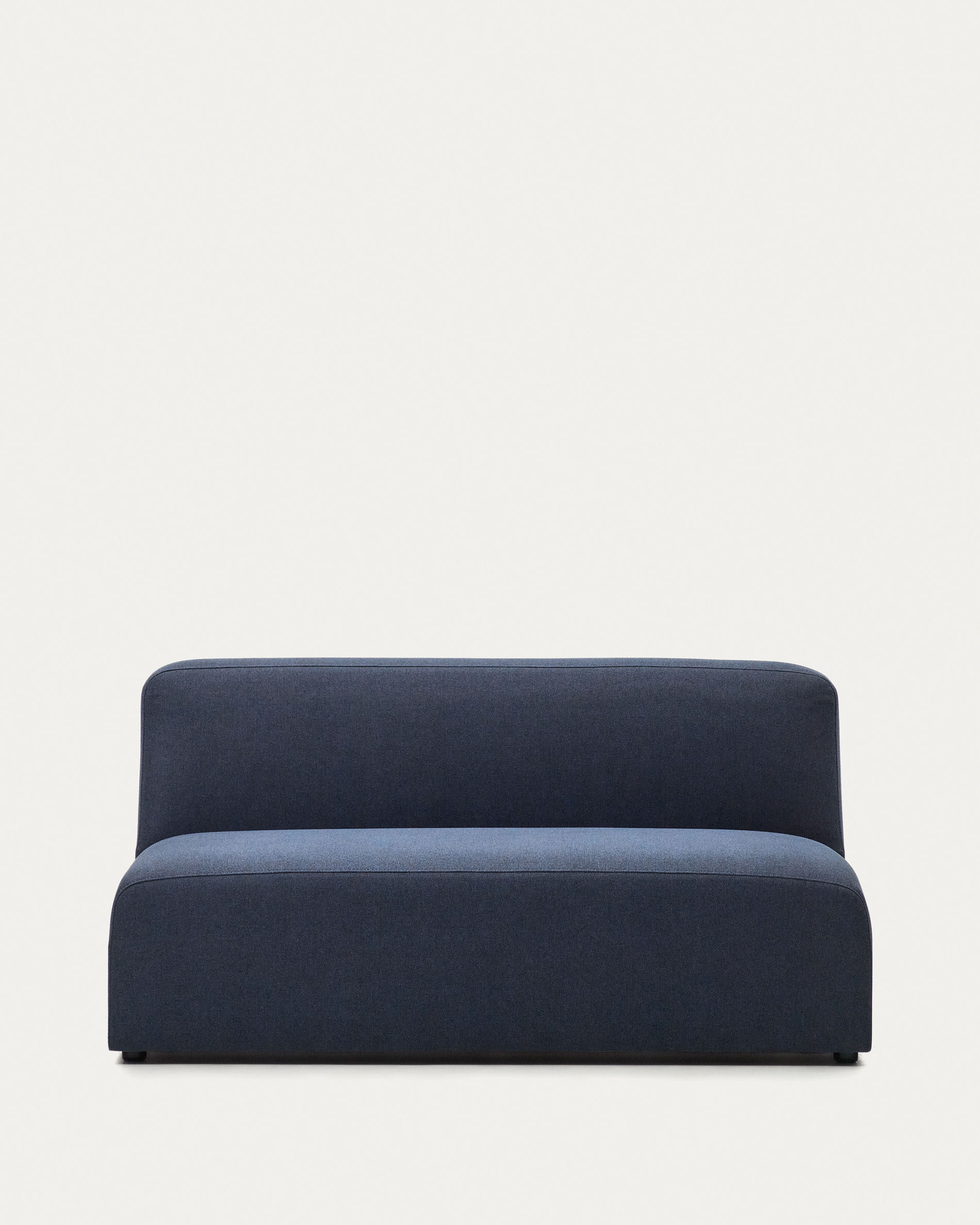 3D-Modell eines blauen, modernen 2-Sitzer-Moduls, 150 cm, FSC-zertifiziert, flexibel, komfortabel, AR-kompatibel.
