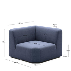 Neom Corner Module, Blue, 75 cm, FSC Mix Credit