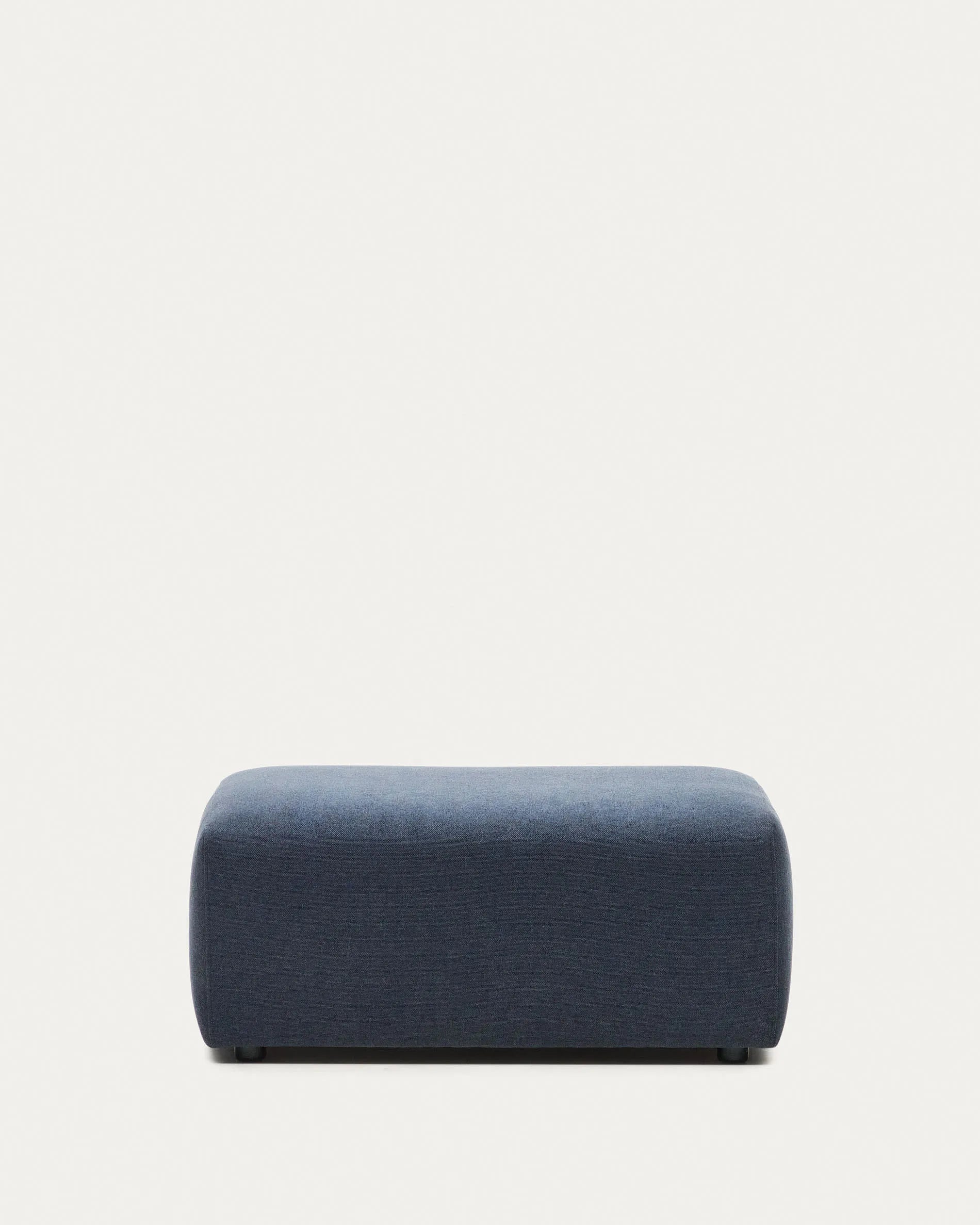 3D-Modell des blauen Neom Pouf Randmoduls, 75x89 cm, FSC-zertifiziert, modular und stilvoll für flexible Raumgestaltung.