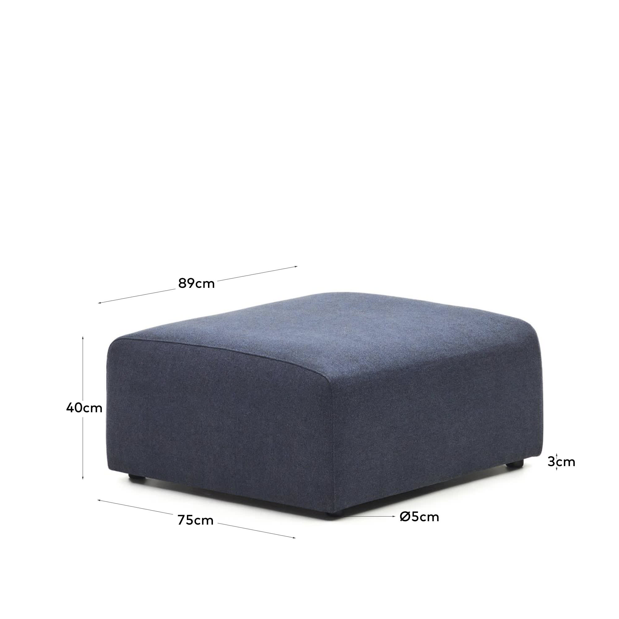 Neom Pouf Randmodul in Blau, 75x89 cm, FSC Mix Credit. Stilvolles Design für nachhaltige und moderne Wohnkonzepte.