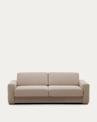 4-Sitzer-Bettsofa Anley in Beige mit Beinen aus massivem Buchenholz, 244 cm, FSC Mix Credit