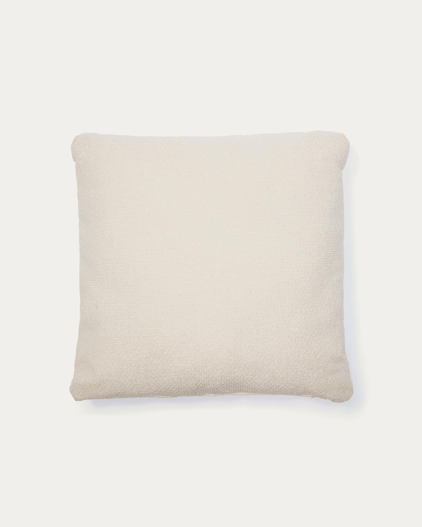 Schwer entflammbares Kissen Martina aus Chenille in Ecru 52 x 52 cm in Ecru präsentiert im Onlineshop von KAQTU Design AG. Deko Kissen ist von Kave Home
