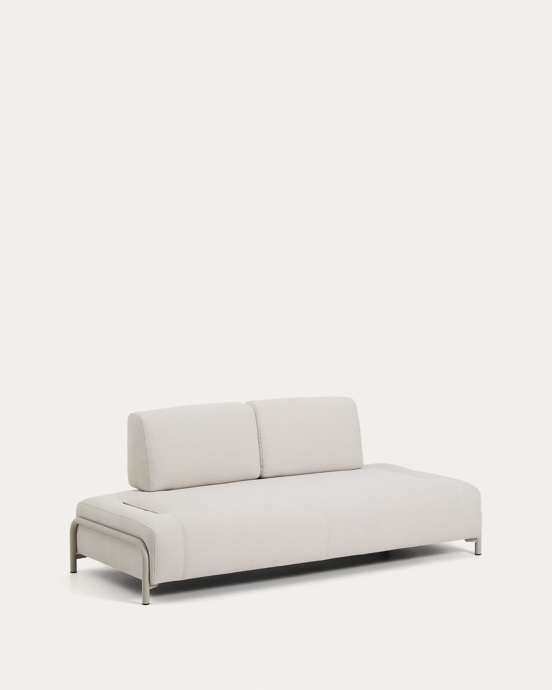 2-seater module compo from chenille in ECRU with a begeme metal frame 200 cm FSC Mix Credit