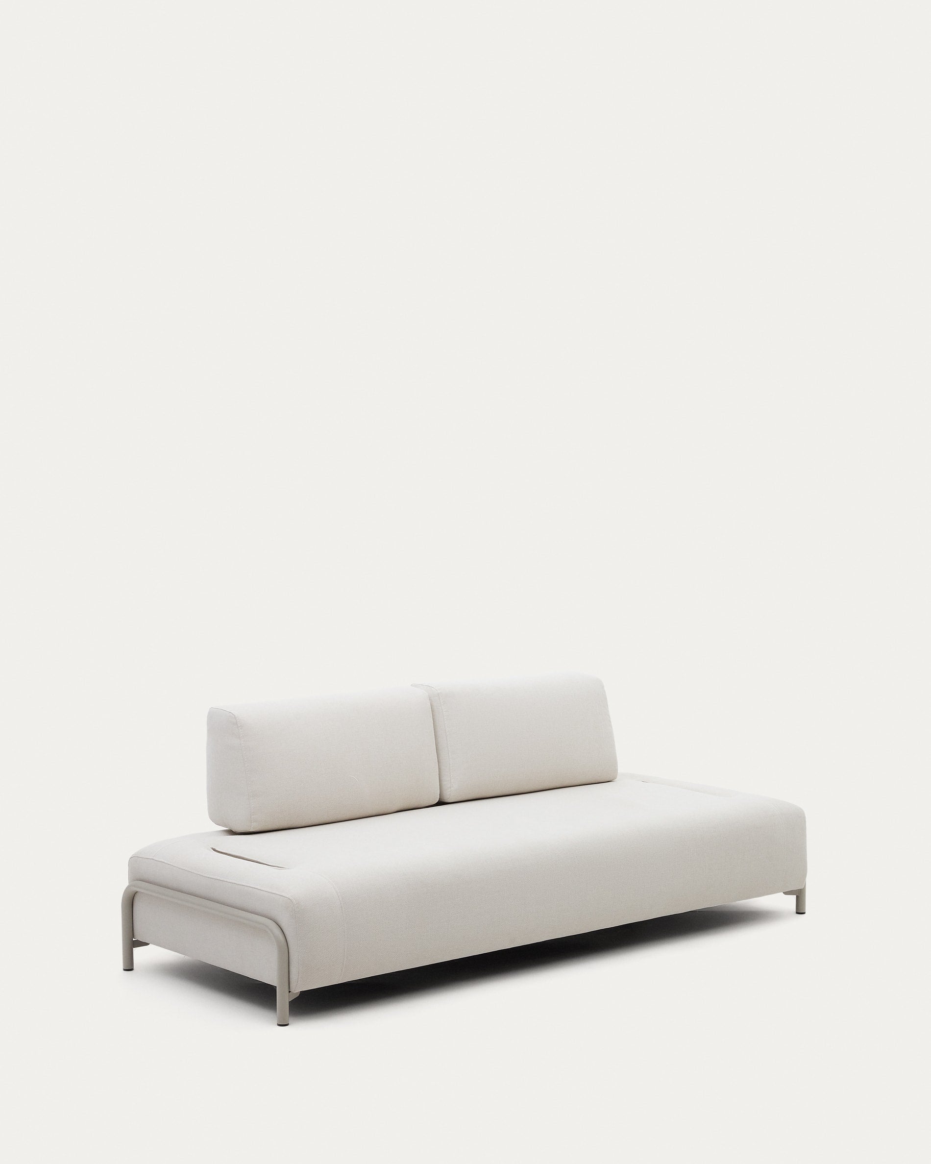 Compo 3-Sitzer-Modul von Kave Home, 232 cm, beige Chenille, Metallgestell, stilvoll, bequem und modern.