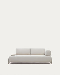 Divano Compo a 3 posti beige, vassoio piccolo impiallacciato rovere e struttura in metallo beige 232 cm FSC Mix Credit