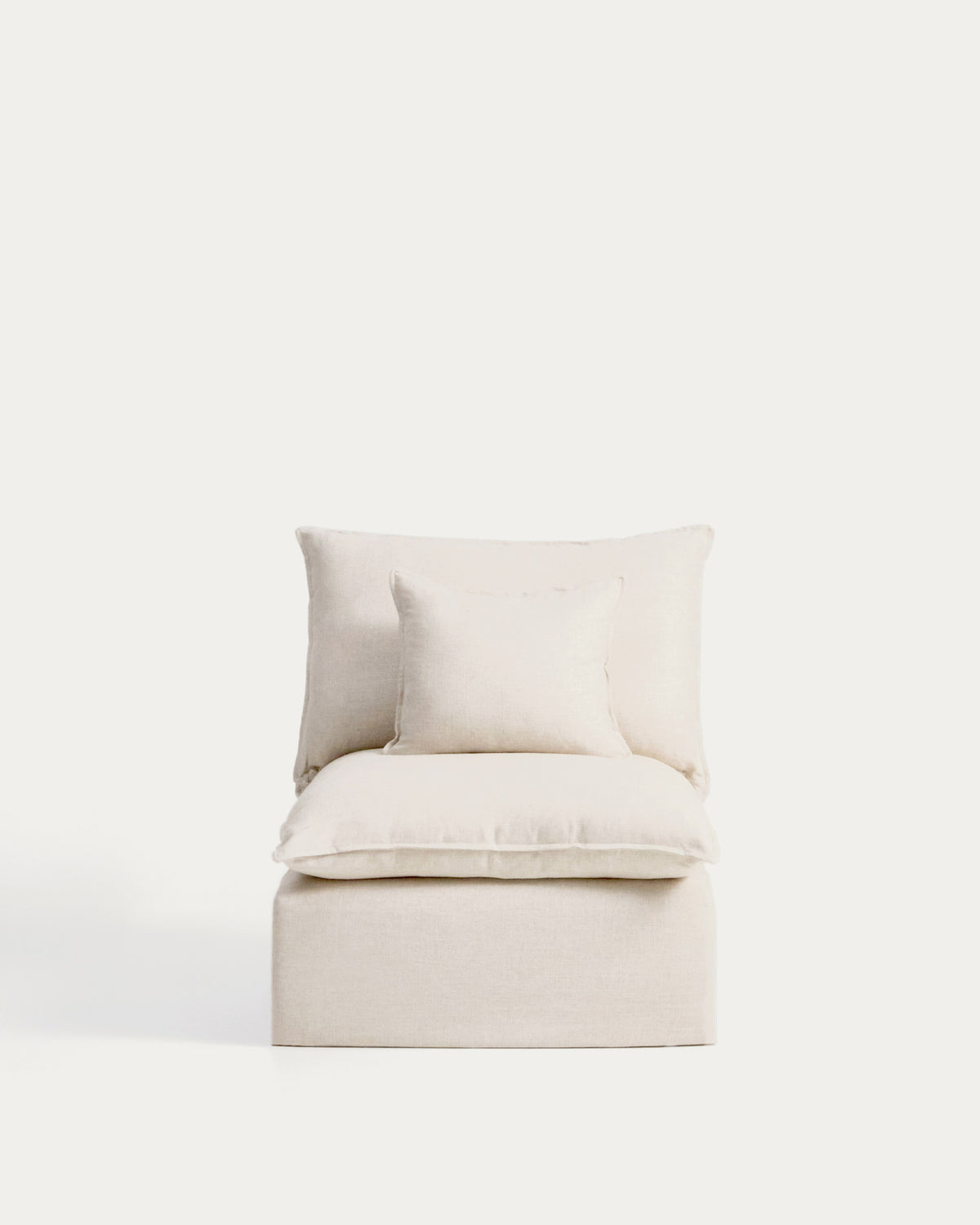 Sessel Anarela mit abnehmbarem Bezug aus Leinen und Viskose in Beige, 90 cm, FSC Mix Credit in Beige präsentiert im Onlineshop von KAQTU Design AG. Sessel ist von Kave Home