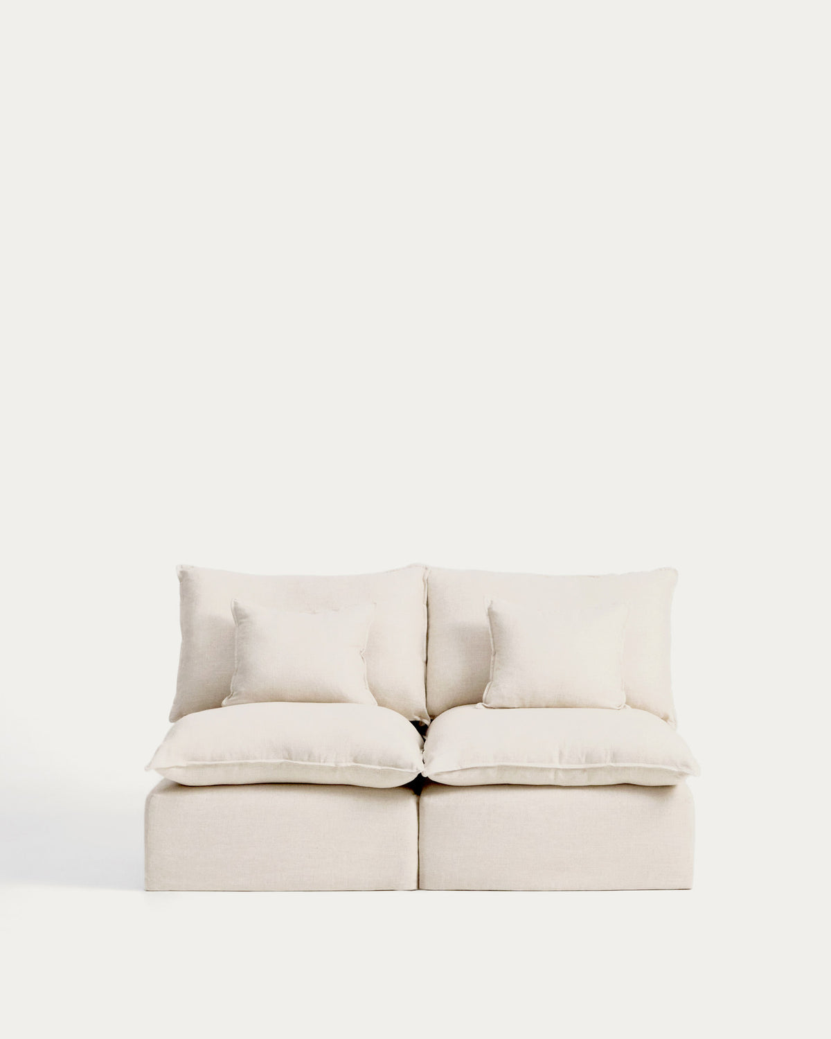 2-Sitzer-Modularsofa Anarela mit abnehmbarem Bezug aus Leinen und Viskose in Beige, 180 cm, FSC Mix Credit in Beige präsentiert im Onlineshop von KAQTU Design AG. 2er Sofa ist von Kave Home