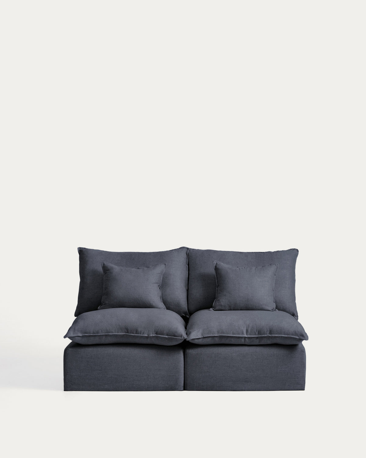 2-Sitzer-Modularsofa Anarela mit abnehmbarem Bezug aus Leinen und Viskose in Dunkelgrau, 180 cm, FSC Mix Credit in Dunkelgrau präsentiert im Onlineshop von KAQTU Design AG. 2er Sofa ist von Kave Home